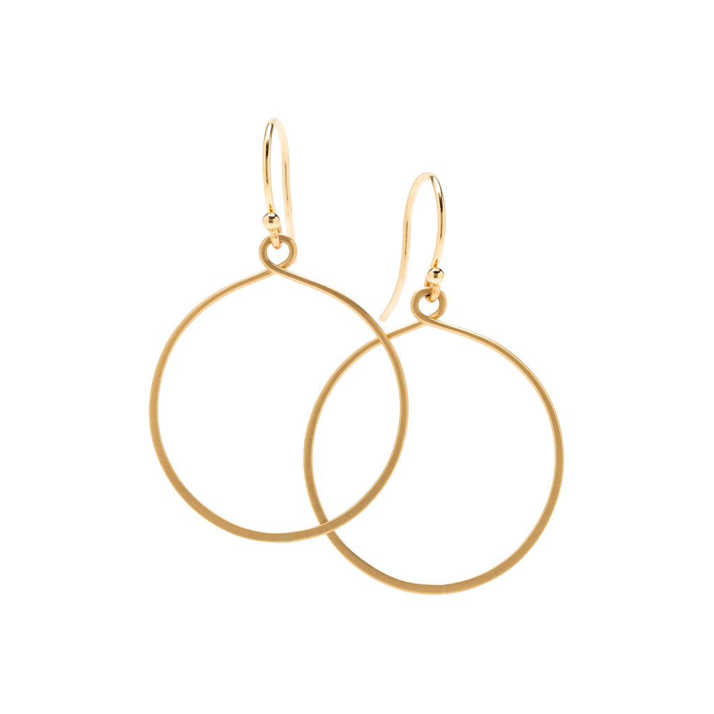 <!--ER918-->SALE round keyhole 14K WHITE gold earring