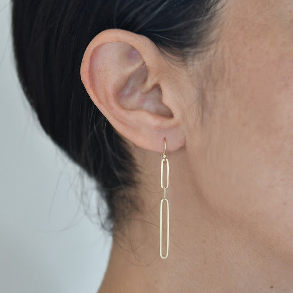 【Carla Caruso】Dot and Chain Earrings ovalong chain earring – Carla Caruso
