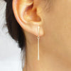 double fringe post earrings