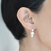 <!--ER928-->SALE -triple white pearl arch earrings