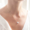 <!--NK205-->sliver moon+pearl necklace