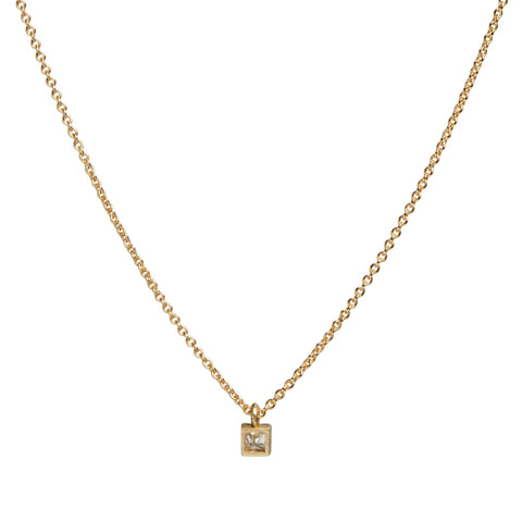 <!--NK675-->dainty necklace with square diamond