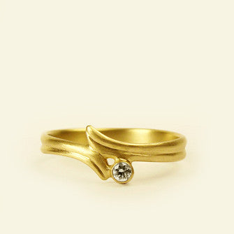 crossed leaf engagement ring