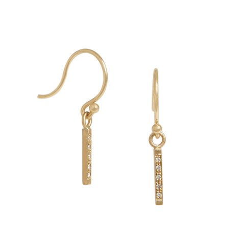 <!--ER676dia--> pavé bar hanging earrings