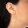 <!--ER918-->SALE round keyhole 14K WHITE gold earring