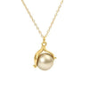 <!--NK652-->pearl double leaf necklace