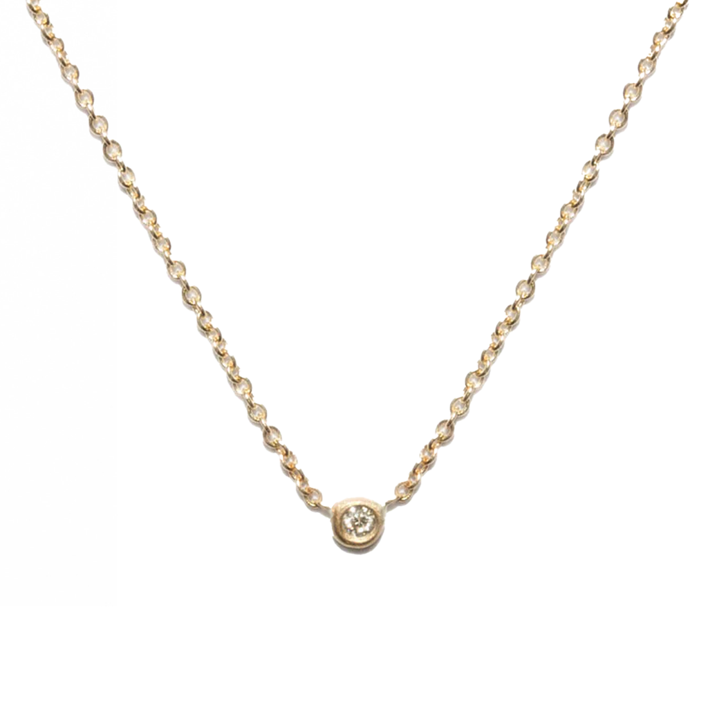 <!--NK700dia-->itty bitty circle necklace with diamond