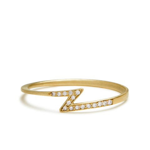 <!--RG785-->pave lightning bolt ring