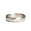SALE - large chiseled band 14k WHITE gold, size 10