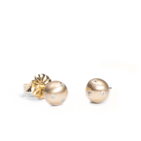 <!--ER581dia--> medium bubble stud earrings with diamonds