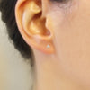 triangle button stud earrings
