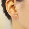 large circle button stud earrings