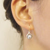 pearl double leaf earrings 14k