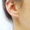 dainty earrings with blue sapphire