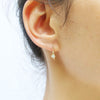 dainty earrings with princess cut diamond