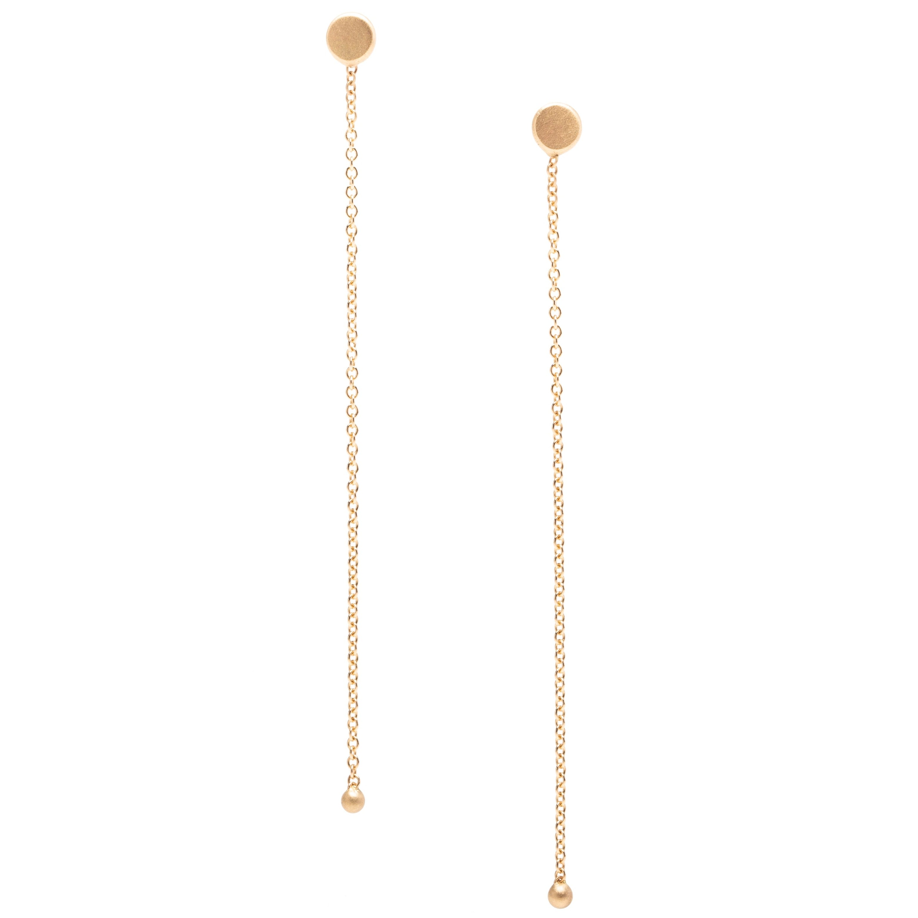 【Carla Caruso】Dot and Chain Earrings single chain studs – Carla Caruso