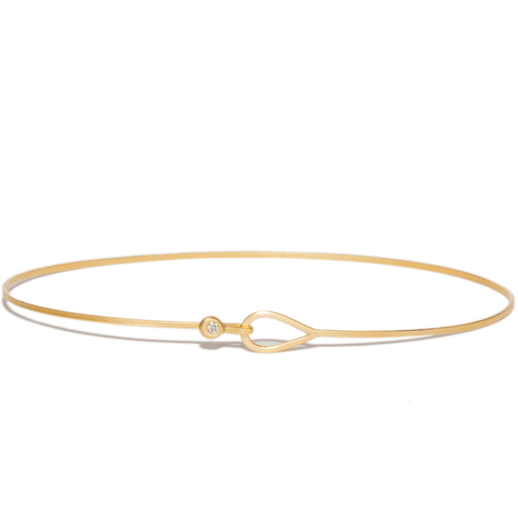 teardrop bangle bracelet with diamond – Carla Caruso