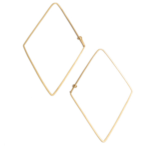 <!--ER619-->rhombus dainty hoop earrings