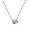 <!--NK672-->dainty necklace with pearl and diamond