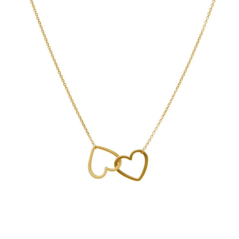 <!--NK1007-->double mini heart necklace