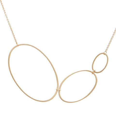 <!--NK751-->triple horizontal ellipse necklace