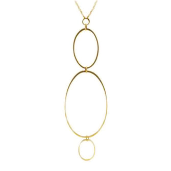 <!--NK752-->triple vertical ellipse necklace