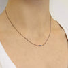 slinky black diamond bar necklace