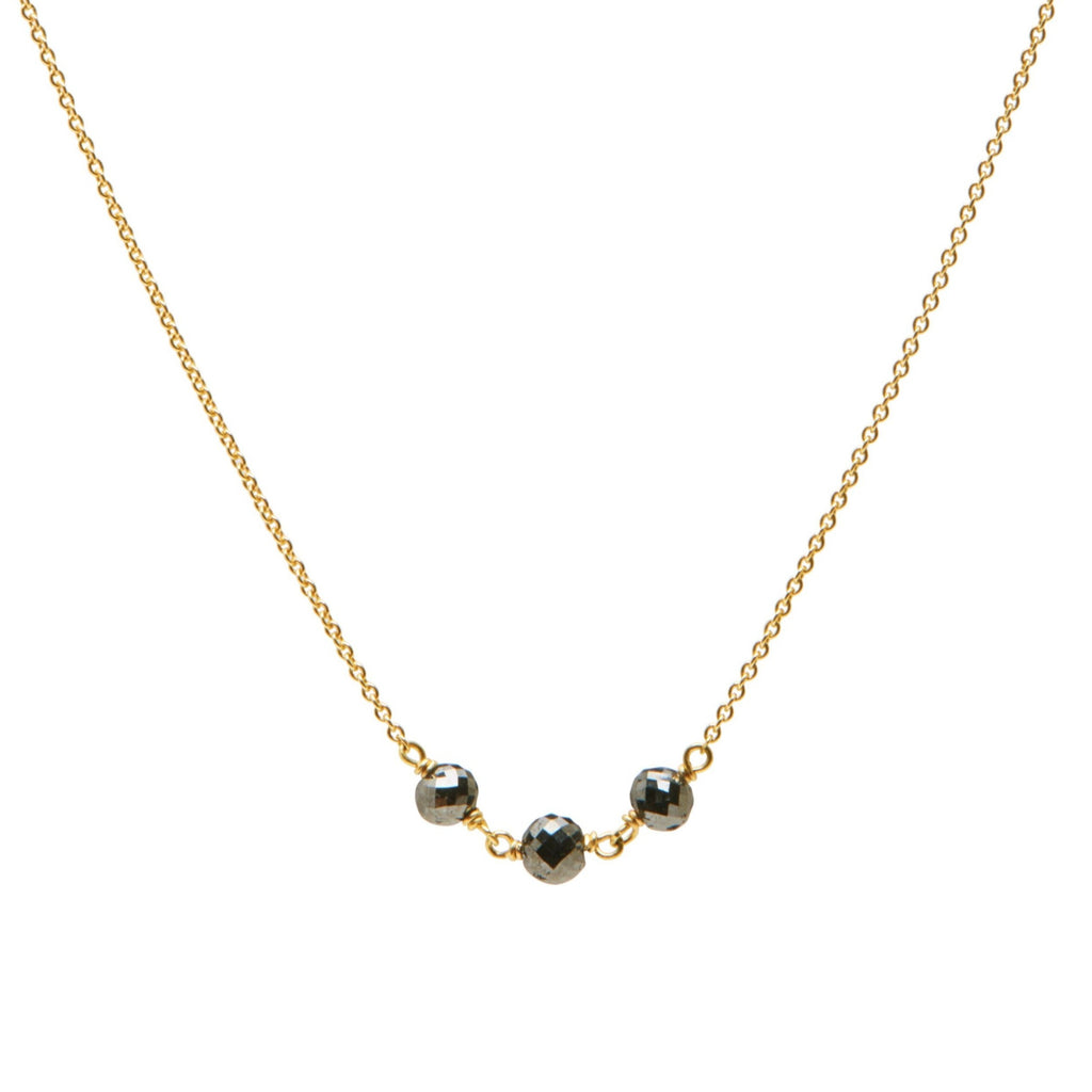 <!--NK911-->triple black diamond necklace