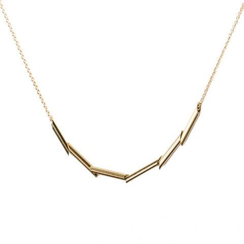 <!--NK950-->scaled tubular mirror necklace