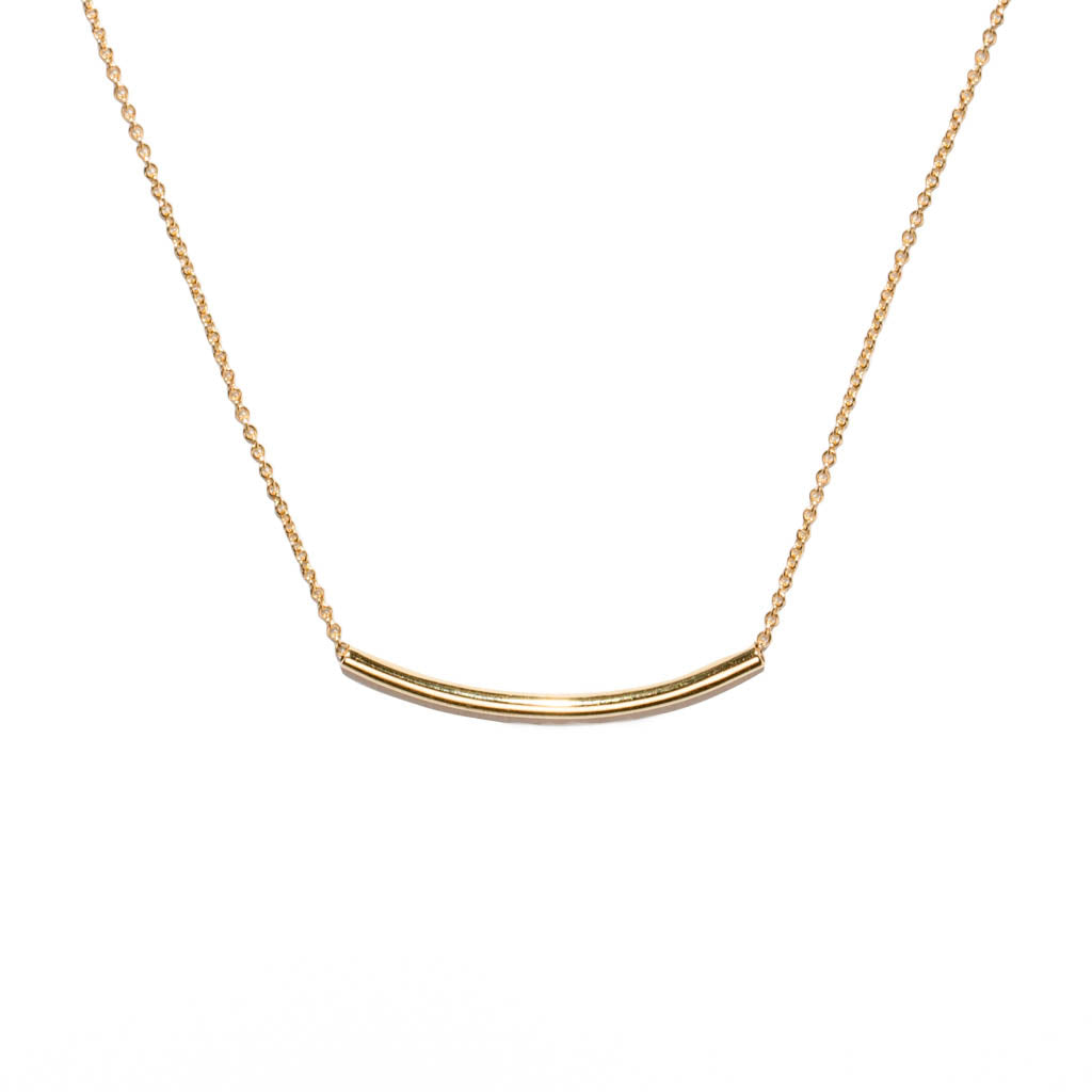 <!--NK951-->curved tubular mirror necklace