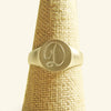 round personalized signet ring 14k