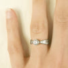 double leaf engagement ring