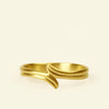 crossed leaf wedding band