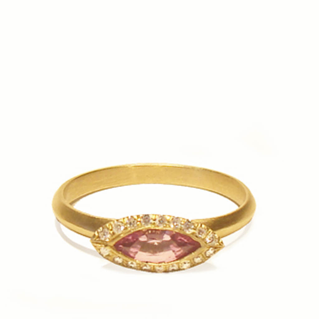 SALE - pavé marquise bumper engagement ring
