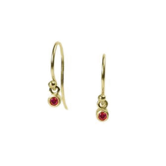 <!--ER603ruby-->dainty earrings with ruby