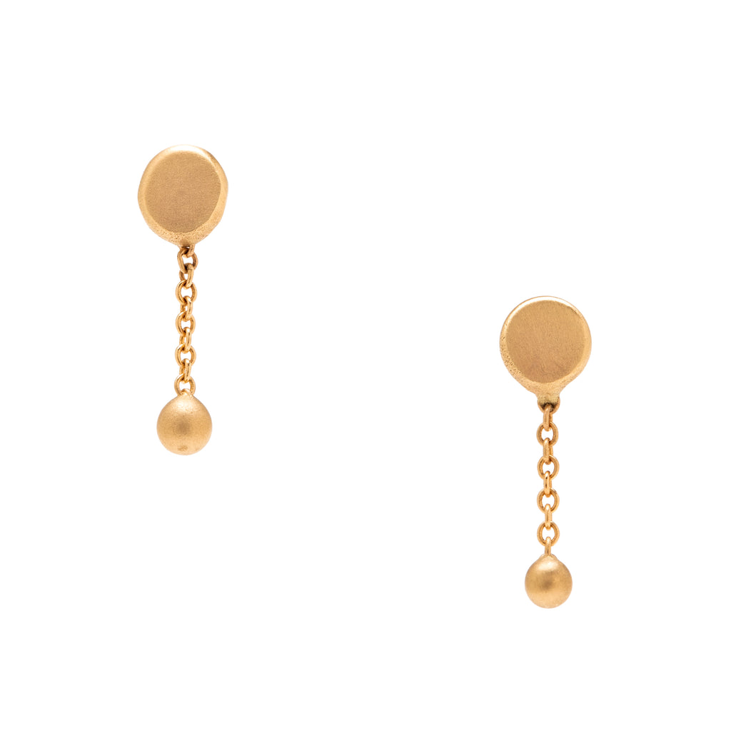 <!--ER913--> short round ball and chain earrings