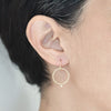 <!--ER964--> open circle earrings with diamond