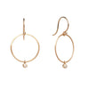 <!--ER964--> open circle earrings with diamond