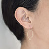 <!--ER965--> open oval earrings with diamond
