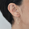 SALE<!--ER966-->- open kite earrings with diamond