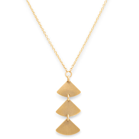 <!--NK972--> ginkgo bold 3 leaf necklace